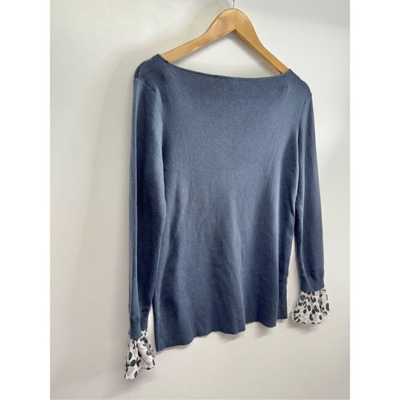 LOFT Sweater Boatneck Gray Size Medium Office Long Sleeve Shirt - Picture 5 of 8